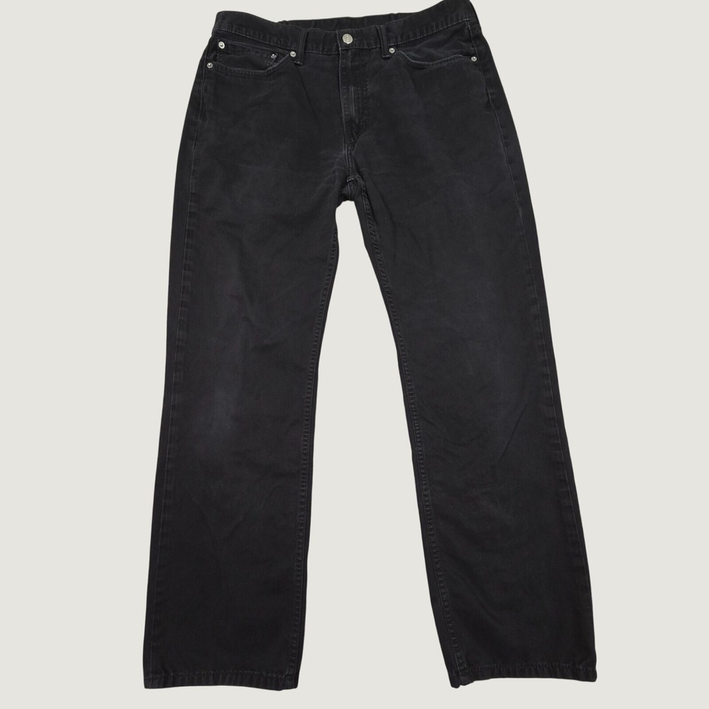 Levi's 514 Straight Fit Jeans Mens 36x32 (fits 34x30) Black Faded Denim Grunge